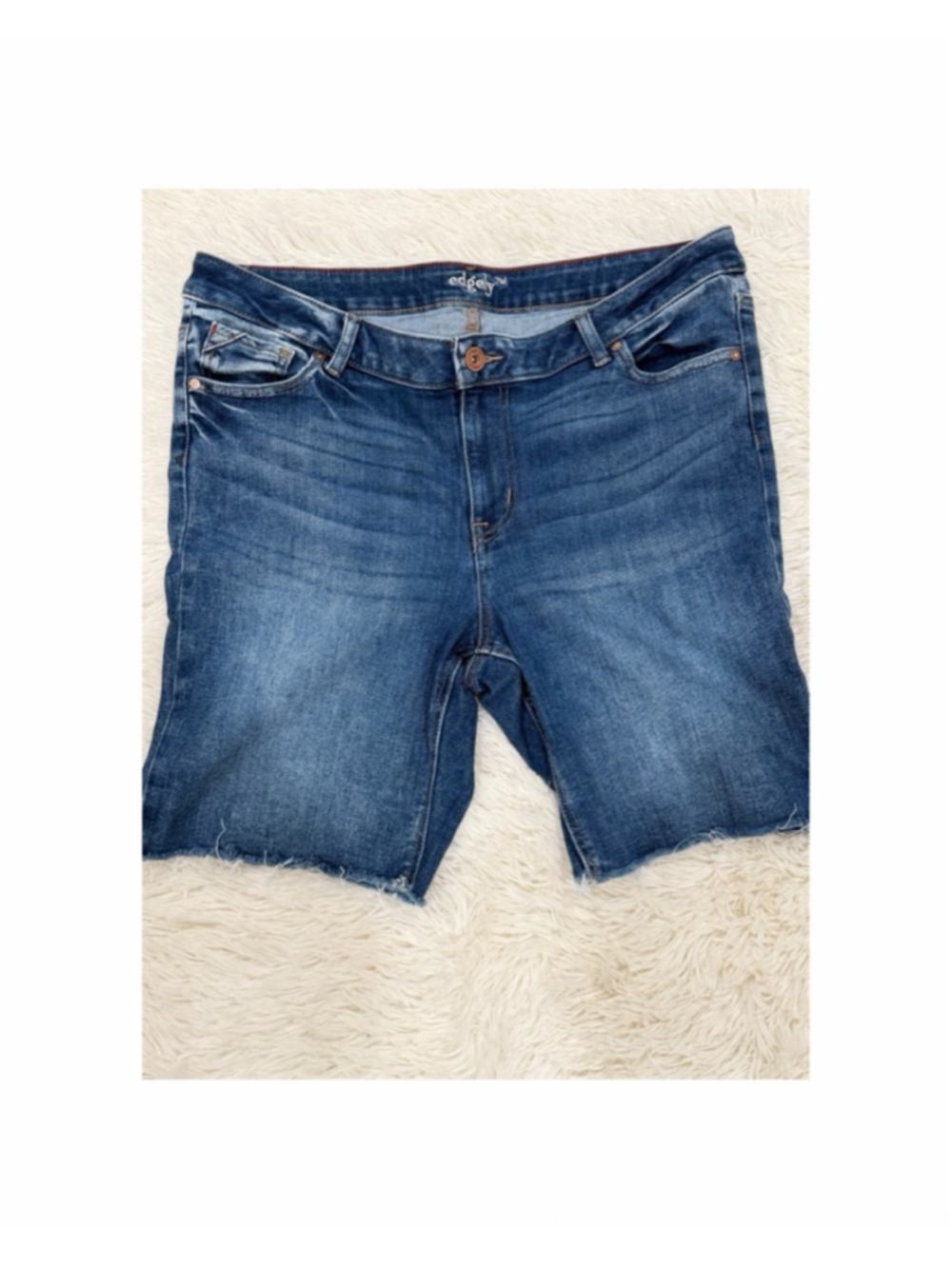 Edgely Blue Jean Shorts Plus Size 16W